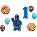 Loonballoon COOKIE MONSTER Theme Choc Chip Dots First 1st Birthday Party Mylar & Latex BALLOON Set by Loon-BB-B01LW1SFSB